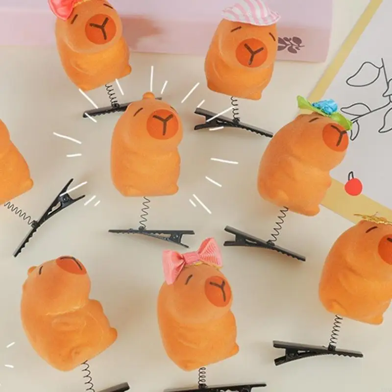 A3PB Lovely Adorkable Haipin Capybara Barrettes Klip Rambut Klip Rambut Capybara