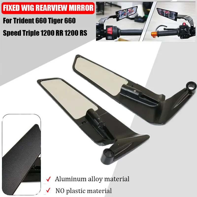 

CNC Aluminum Motorcycle Fixed Wing Adjustable Rear View Mirrors For Trident 660 Tiger 660 Speed Triple 1200 RR 1200 RS