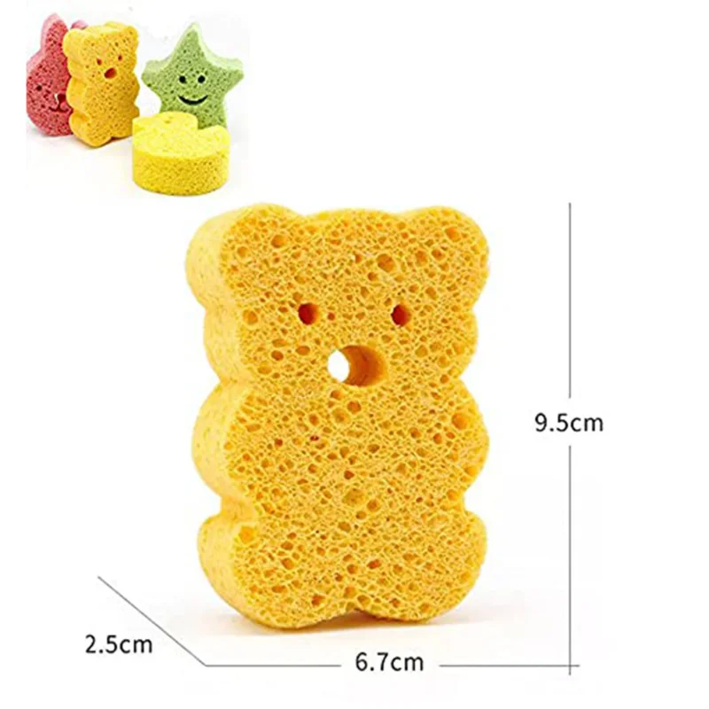 Baby Cute Animal Sponge Toys for Bathing Natural Kids InfantsToddler Bath Shower Shapes Baby Bath Toys Tub Sponge