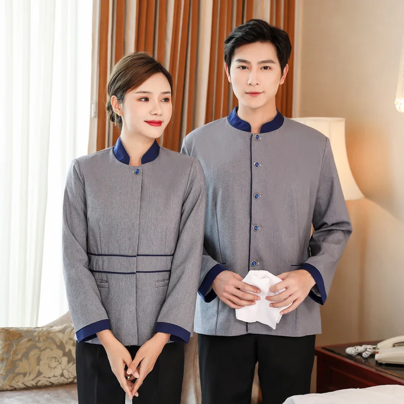 

Униформа для уборщиков с длинными рукавами для осени и зимы, рабочая одежда для персонала по уборке гостиничных номеров, униформа для уборщиков по обслуживанию объектов.