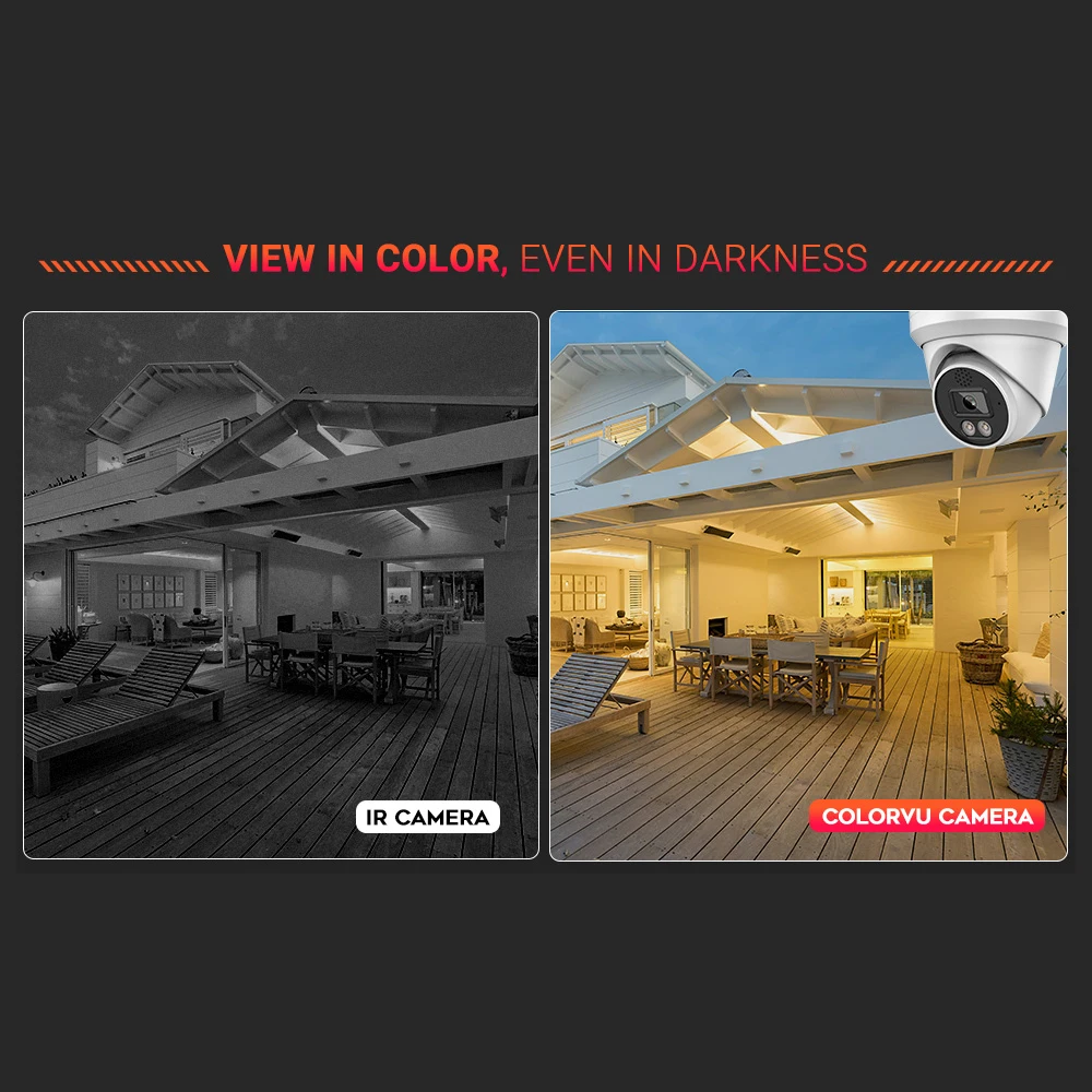 Vikylin 4K 8MP Alarm Full Color IP Camera 2-Way Audio Human Car Detection Outdoor Video Surveillance Security POE Camera Onvif view 3