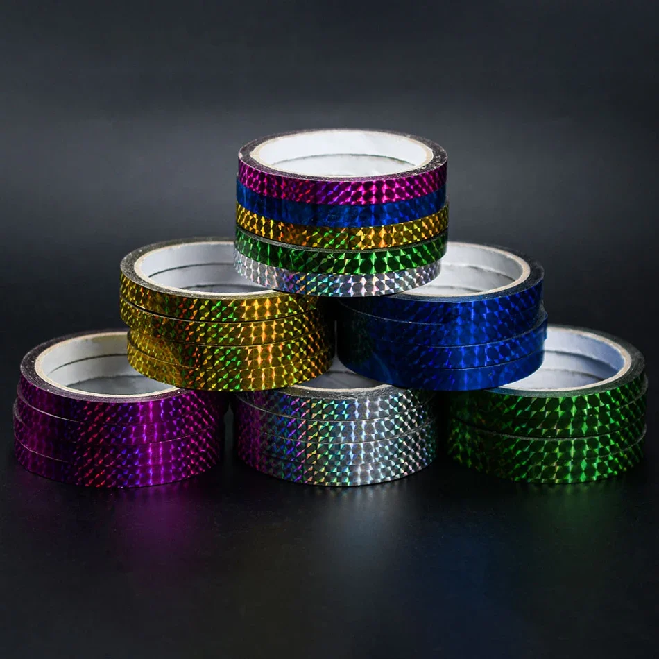 MNFT 3-teiliges holografisches Fischschuppen-Klebeband, selbstklebender reflektierender Laser-Aufkleber für die Herstellung von Angelködern, DIY-Dekoration für harte Köder – Detail 1