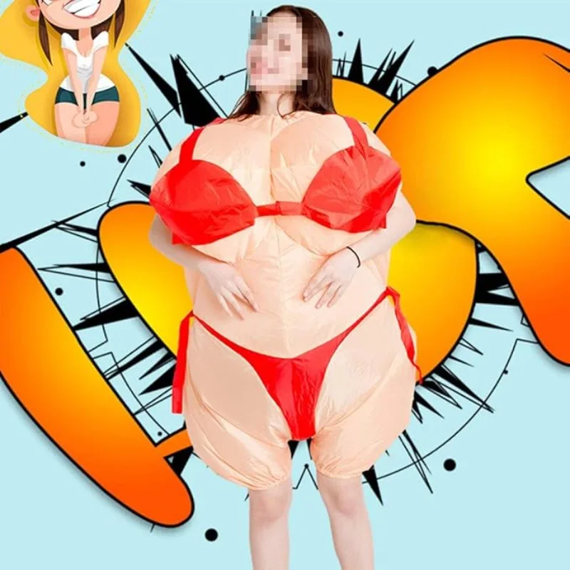 

Parodie bikini aufblasbare kleidung lustige cartoon puppenkleidung Hawaiian style sexy bikini aufblasbare kleidung