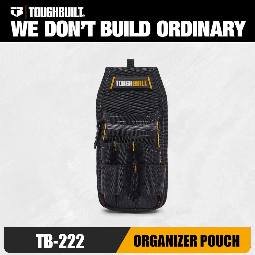 TOUGHBUILT TB-222 Small Tool Organizer Pouch 1680D Heavy Duty Utility Belt Bag