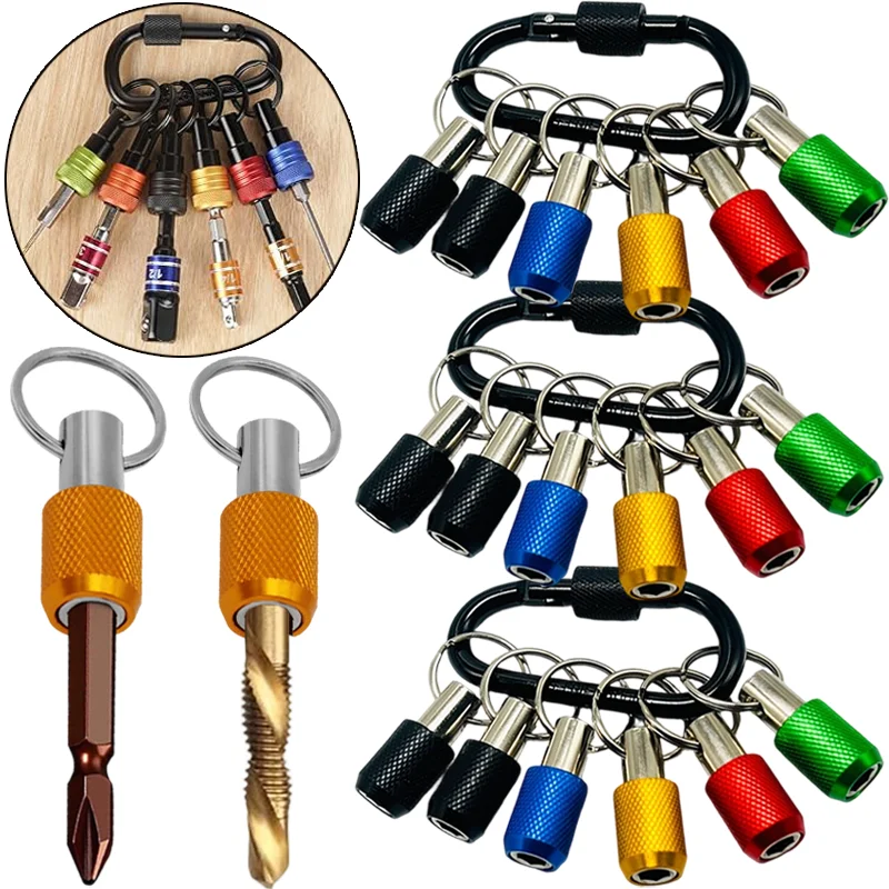 

Держатель для бит отвертки с карабином, адаптер для шестигранных бит, быстросъемный удлинитель для торцевых головок, портативный держатель для бит