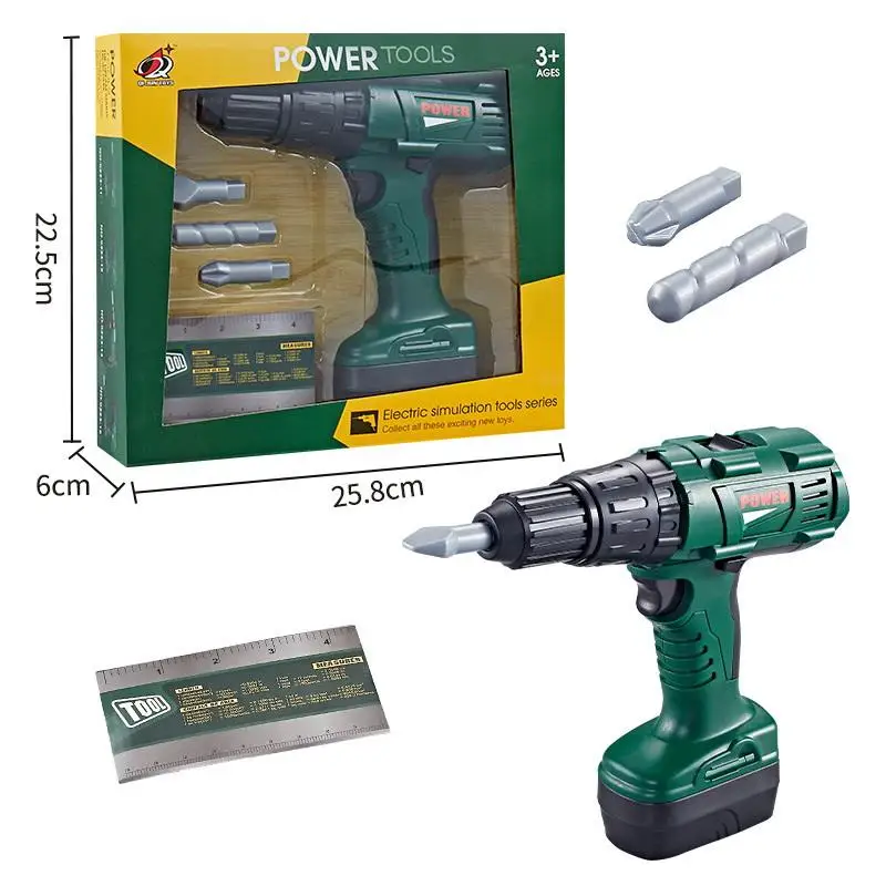 1 ensemble de Kits de vis de perceuse électrique pour tout-petits, Kit de perceuse électrique de Simulation de jouet pour enfants avec des sons réels et des outils de Construction d'action