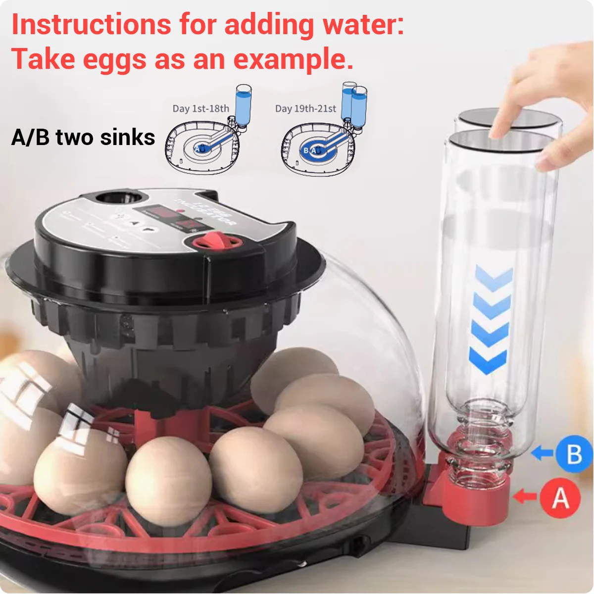 12마리 병아리 부화기 계란 부화기 메추라기 앵무새 가정 사육 지능형 부화기