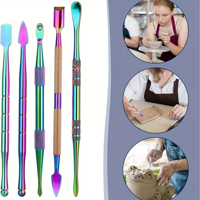 6 pezzi/set, kit cucchiaio multifunzione con custodia/barattolo in silicone, strumento per intaglio, kit per manicure, kit di strumenti per la rimozione del cerume