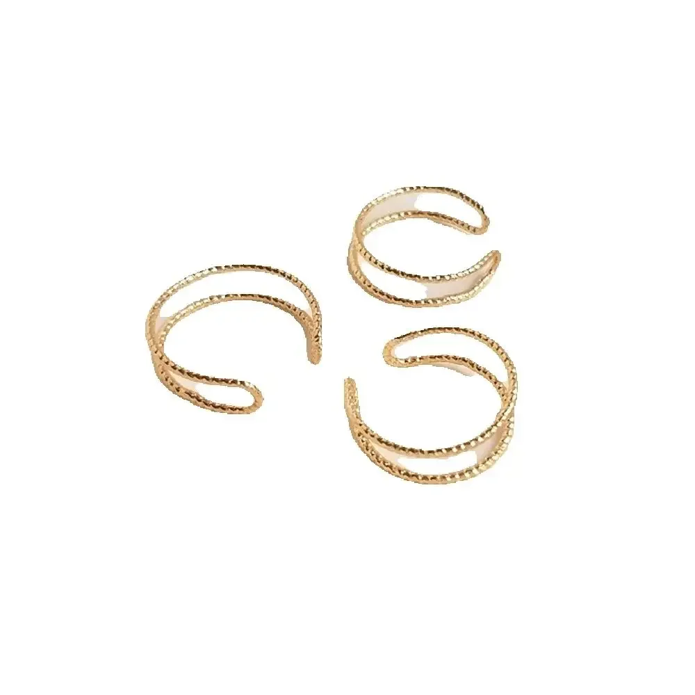 14K Plated Gold Twist Copper Wire Double Strand Ring Handmade Bead Winding Ring DIY Accessories