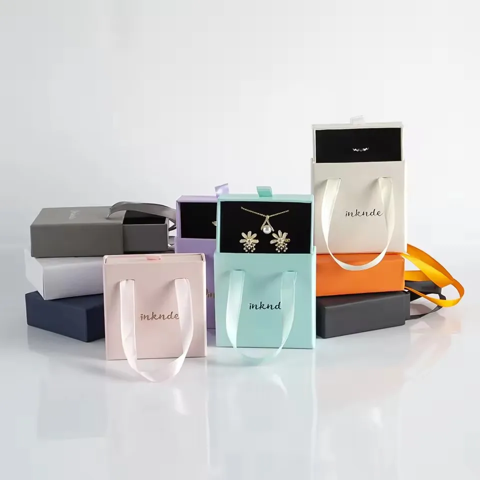 

50 Portable Drawer Box Earrings Necklace Bracelet Jewelry Jewellry Buddha Beads Storage Box Head handmade Custom Logo Bulk