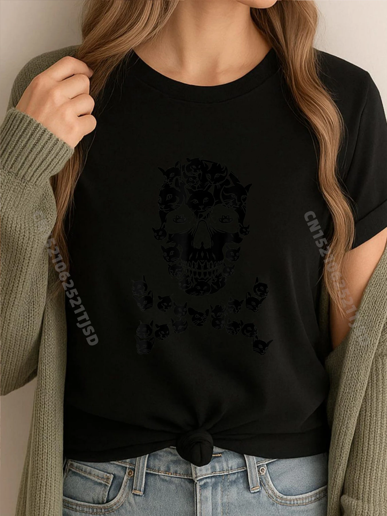 

Хэллоуин Костюм Черепа Кошки Китти Костюм Скелета Мужская Дизайнерская Футболка Дизайнерская Одежда Женщина Пасха