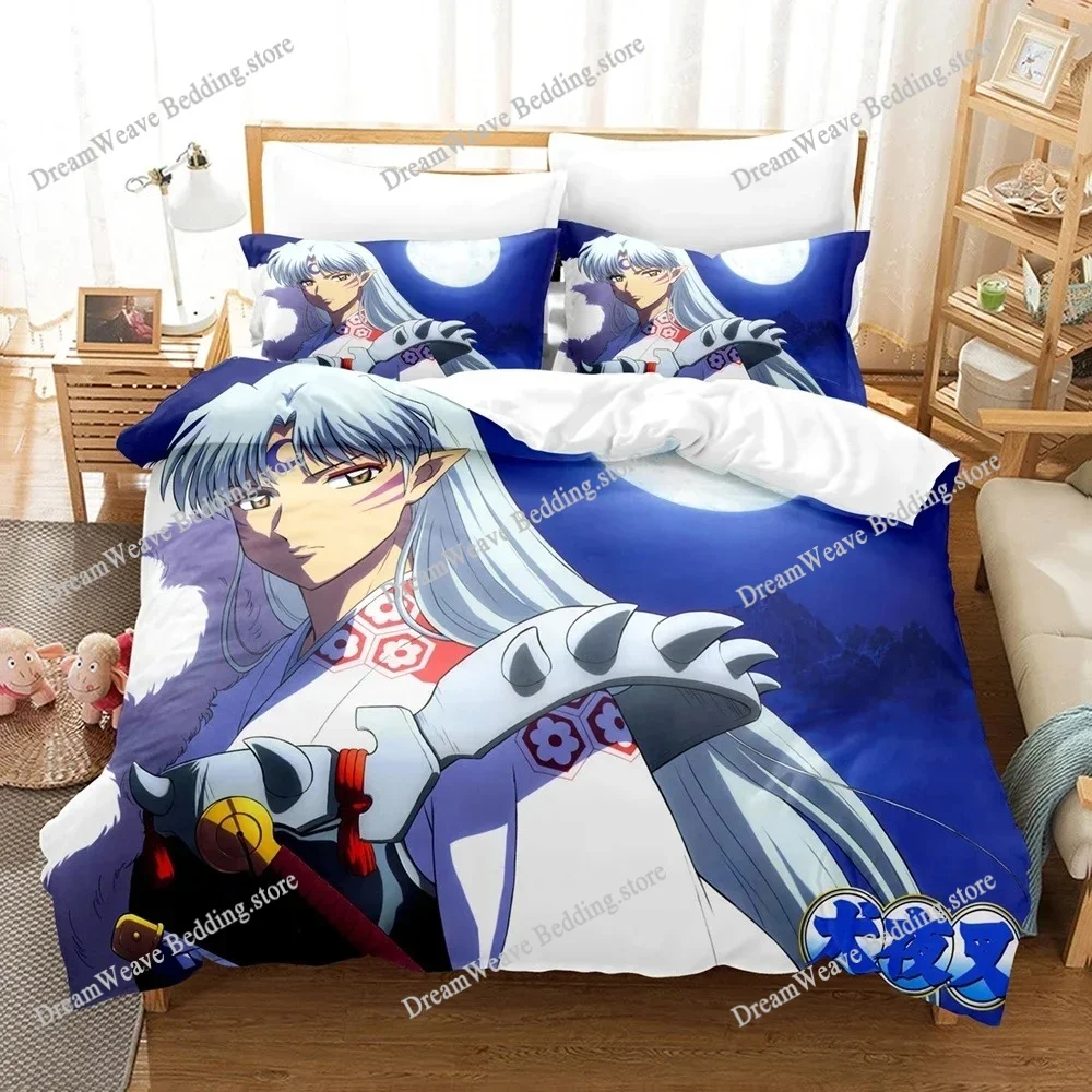 

3D Printed Anime Inuyasha Bedding Set Boys Girls Twin Queen Size Duvet Cover Pillowcase Bed Kids Adult Home Textileextile