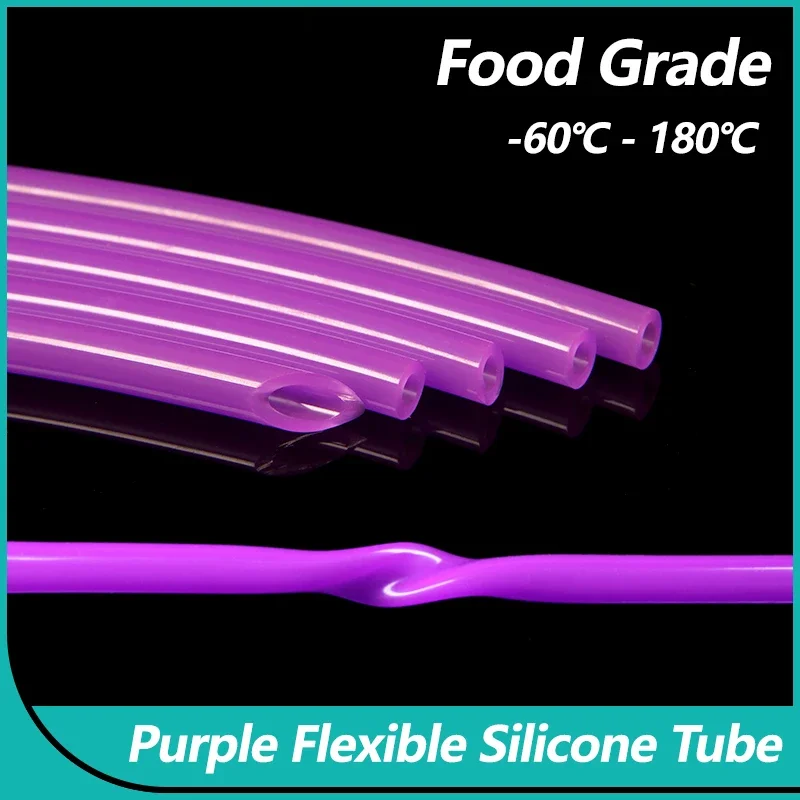 

Food Grade Purple Silicone Rubber Hose 1 2 3 4 5 6 7 8 9 10 12mm OD Nontoxic Flexible Silicone Tube Drink Pipe Water Connector