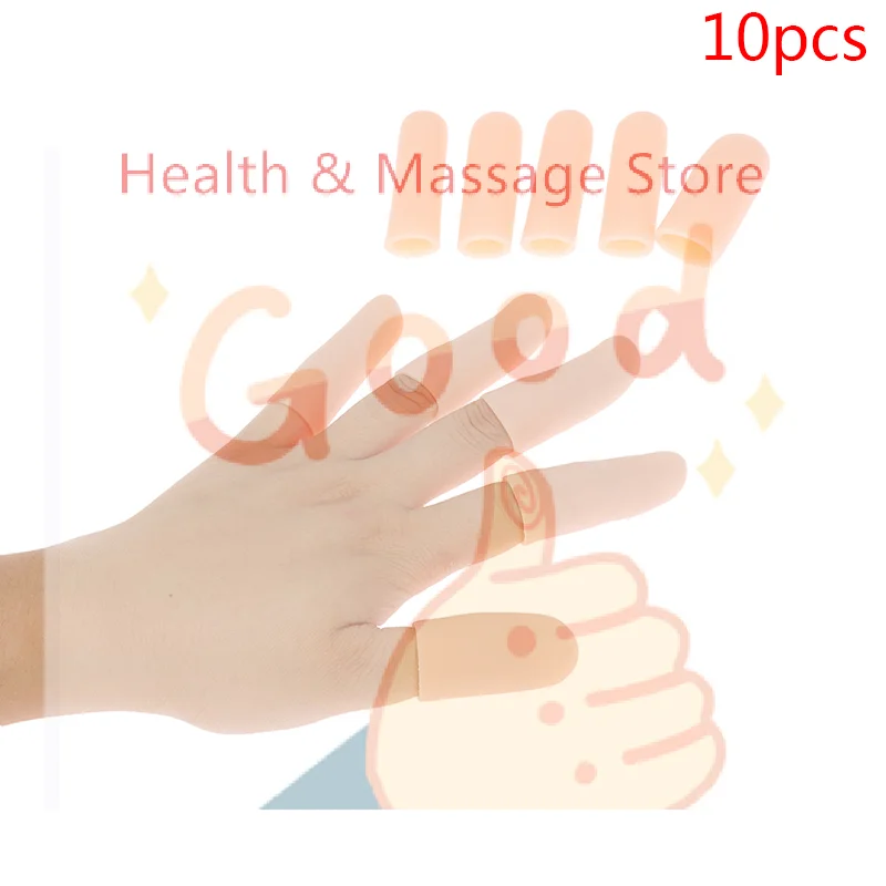 【WA】10pcs/set Silicone Gel Tube Hand Bandage Finger Protector Pain Relief Thumb Cap Anti-slip Finger Cover