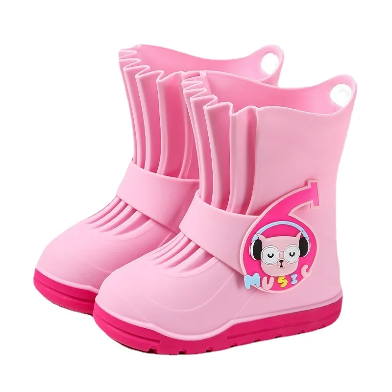 Girls Cute Comfy Rain Boots New Boy Baby Non-Slip Outdoor Shoes Lightweight Stereoscopic Cartoon Leisure Rain Shoes Four Seasons