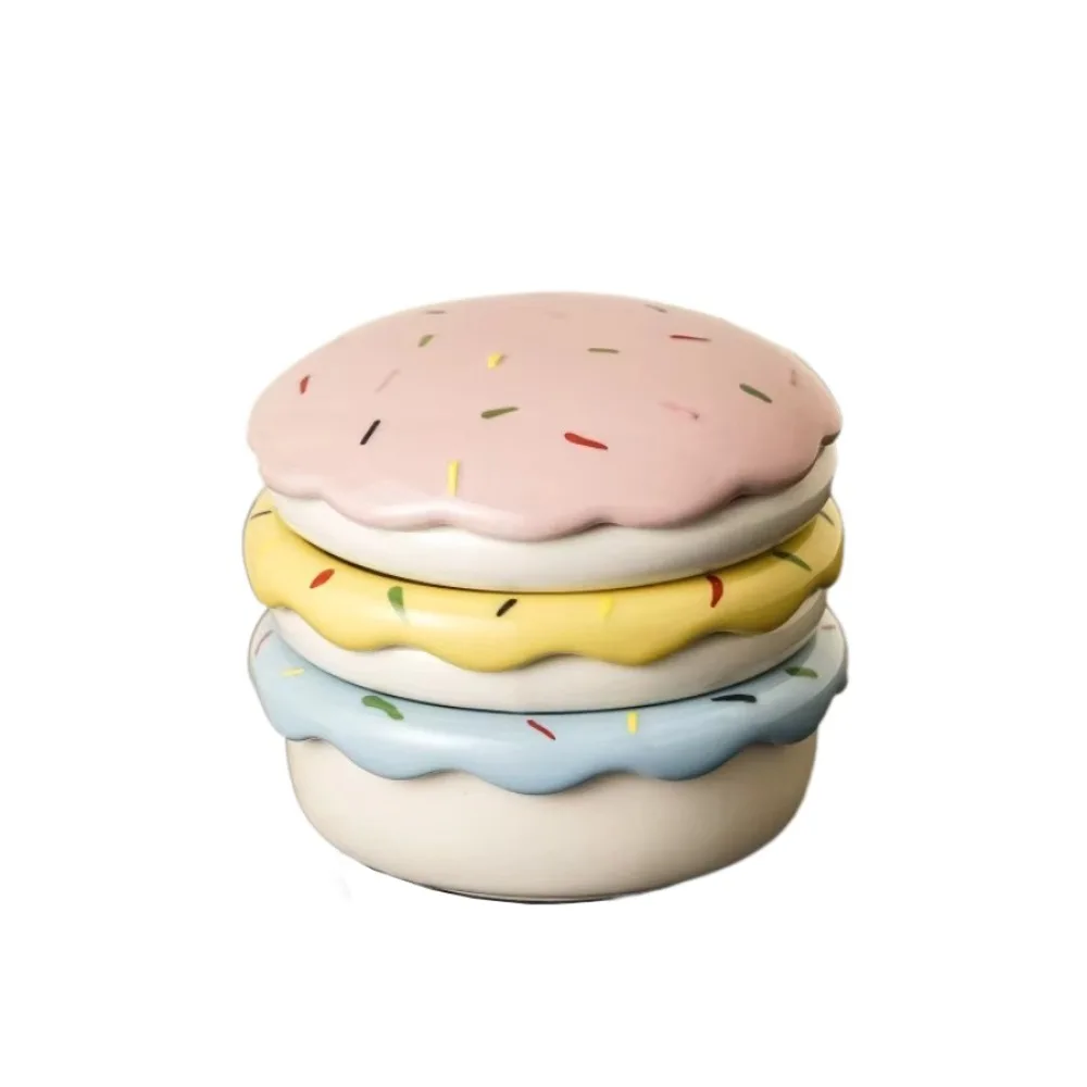 

Food-grade Glaze Burger Shape Ceramic Plate Set 6-Layer Stackable 6 in 1 Sauce Bowl Set Easy To Clean Multi-Purpose