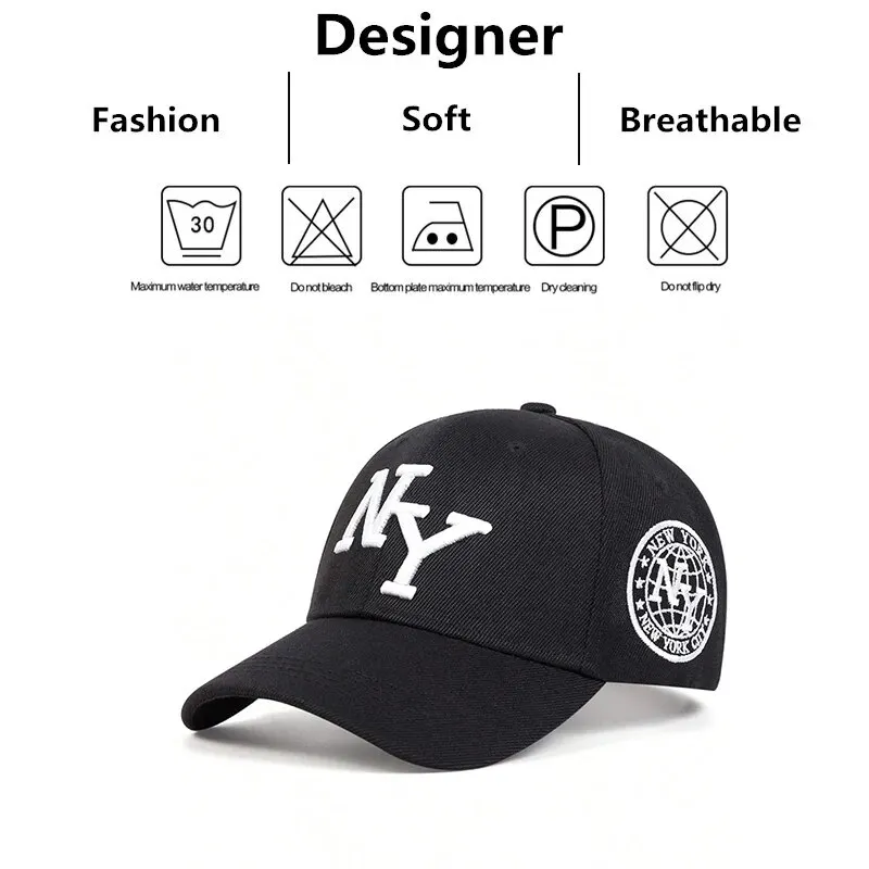 Unisex Letter Embroidery Baseball Caps Spring and Autumn Outdoor Adjustable Casual Hats Sunscreen Hat