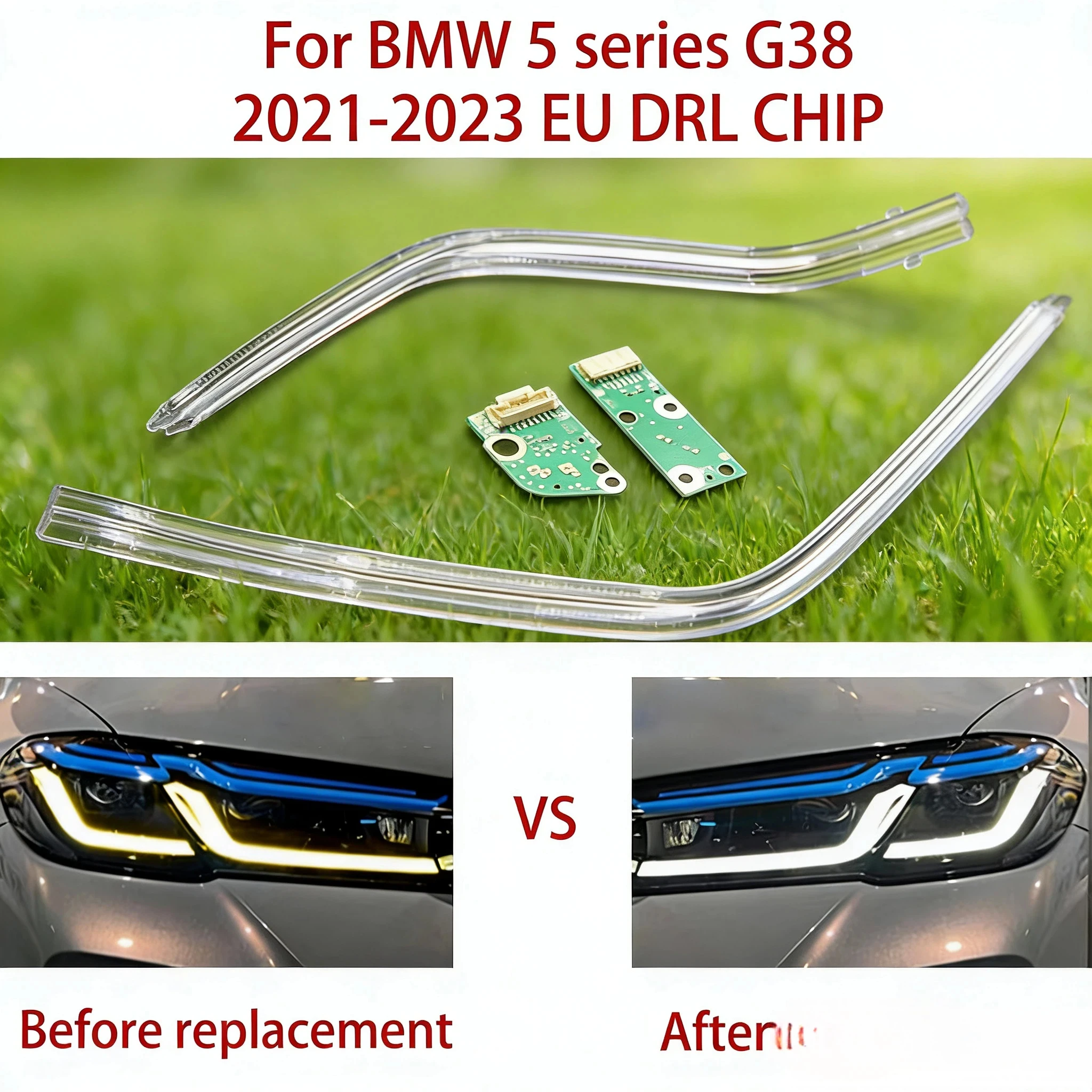 

Conduit Strip LED Ballast Chip Assembly For BMW 5 Series G30 G38 2021-2023 EU White Light Car DRL CHIP Angel Eye Light Guide