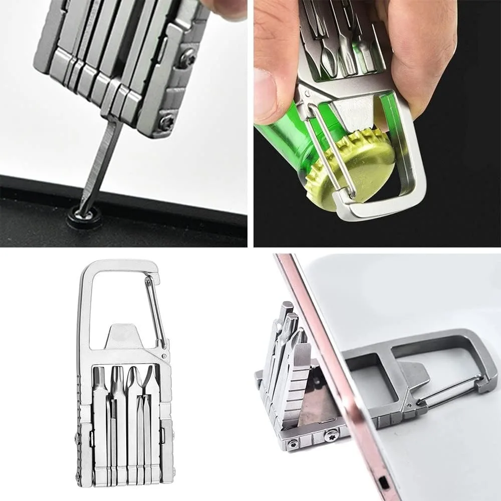 13 in 1 Multifunction Stainless Steel Tool Combination Folding Outdoor Tools Corkscrew Screwdriver Wrench Knife Knife Keychain