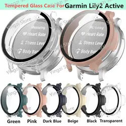 Tempered Glass Case For Garmin Lily 2 Active Smart Watch Screen Protector Full Cover Protective Bumper Lily2 Shell Accessories