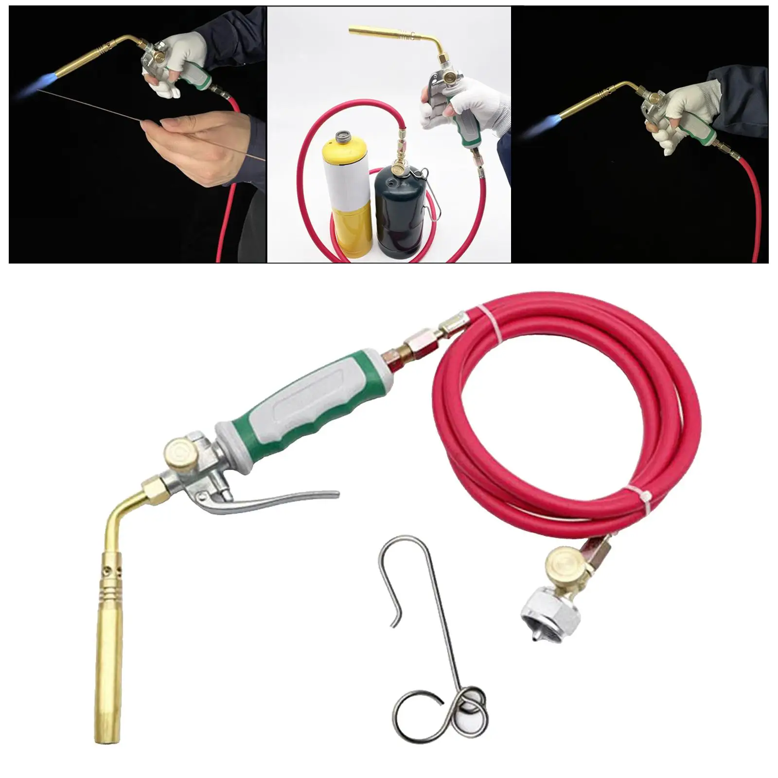 

Mapp Welding Piezo Ignition Gas Flame Tool 1.6m Hose Outdoor Picnic BBQ Heating Quenching Plumbing Brazing