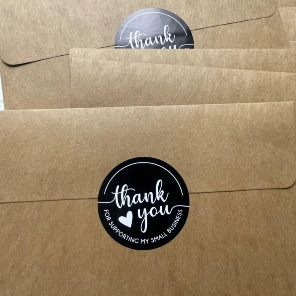 60 قطعة شكرًا لك على دعم ملصقات الأعمال الصغيرة الخاصة بي مقاس 2 بوصة ملصقات شكر مستديرة ملصقات وردية ذاتية اللصق لغطاء الهدايا