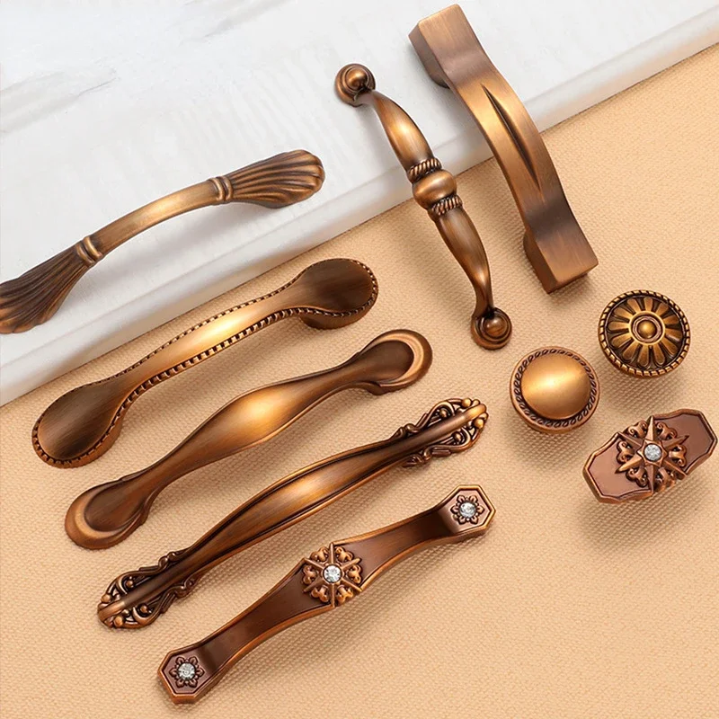 European Zinc Alloy Cabinet Handles Wadrobe Door Pulls Drawer Knobs Kitchen Cupboard Handles Furniture Handle Hardware