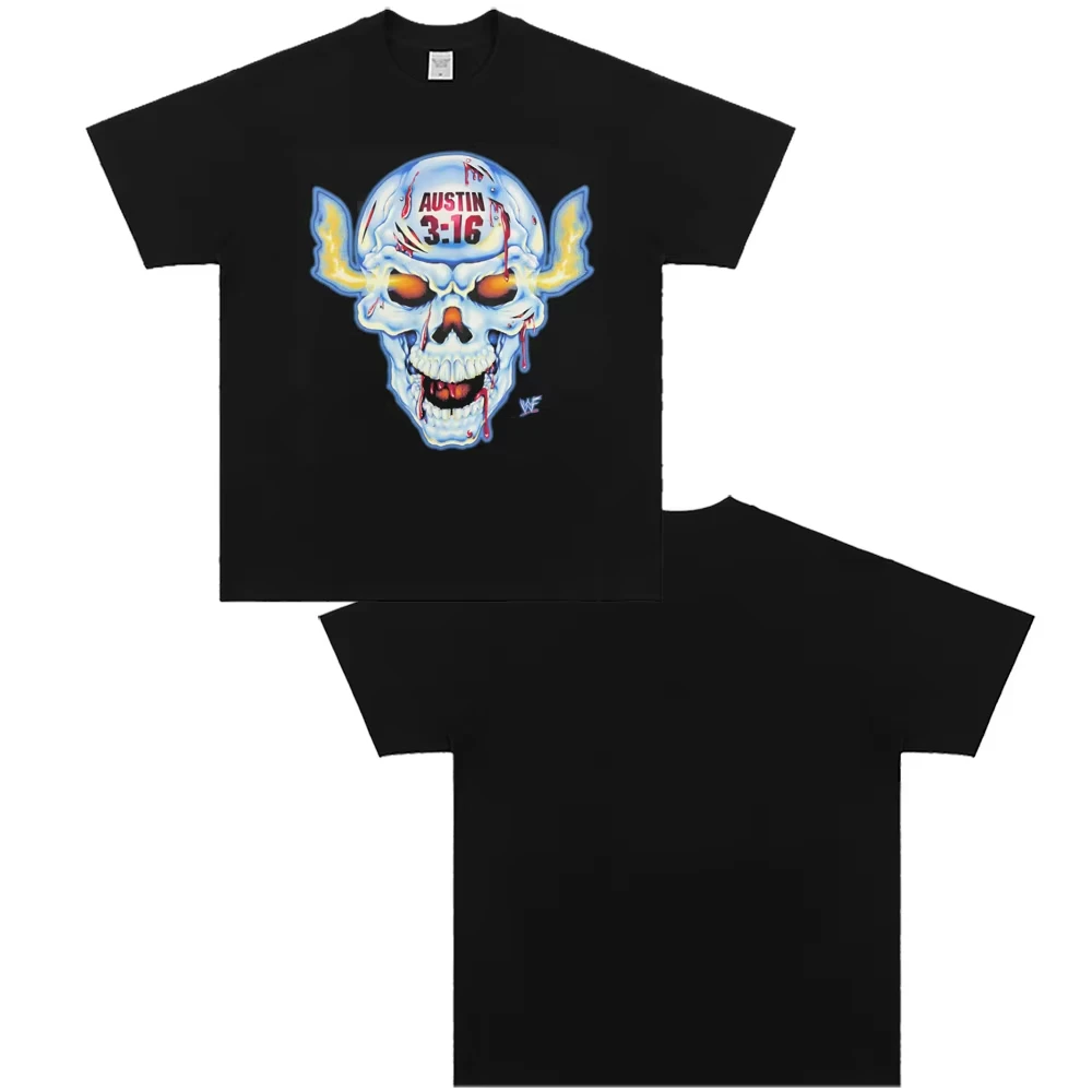 2025 Hotsale حجر الباردة ستيف أوستن الترفيه المصارعة القطن الخالص الرجعية تي شيرتات قصيرة الاكمام عالية الجودة الفاخرة العلامة التجارية