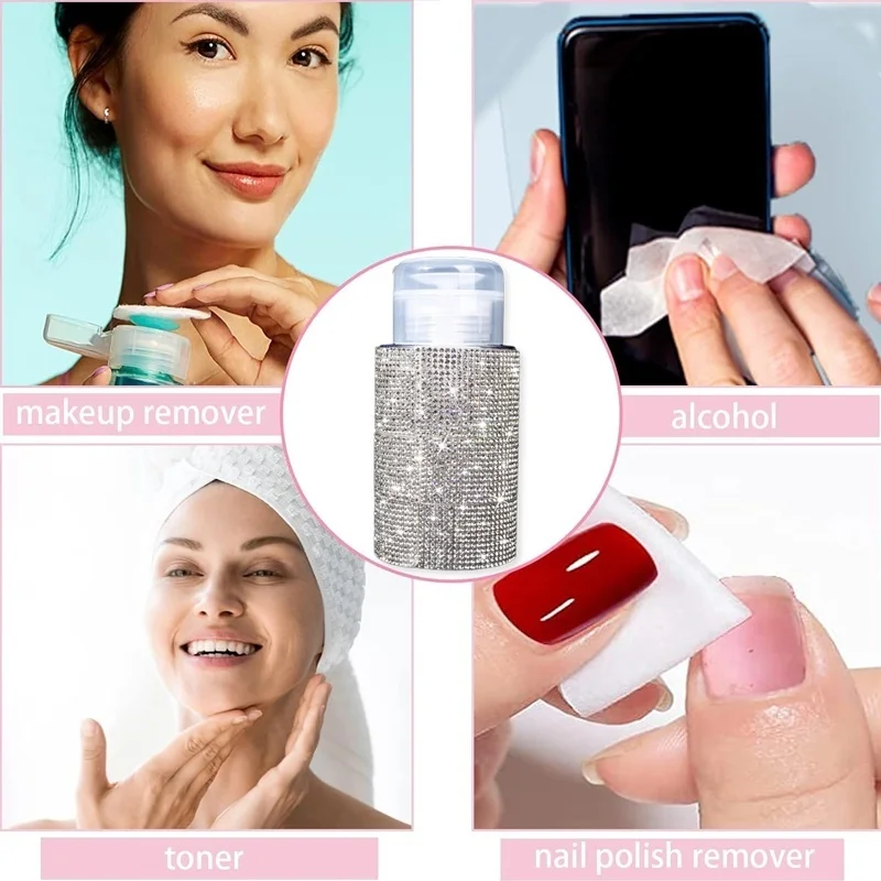 ขวดปั๊มแบบกดขนาด 200 มล. สำหรับเติมของเหลว ใช้สำหรับน้ำยาล้างเล็บ น้ำยาทำความสะอาด ภาชนะบรรจุเครื่องสำอาง อุปกรณ์ทำเล็บ