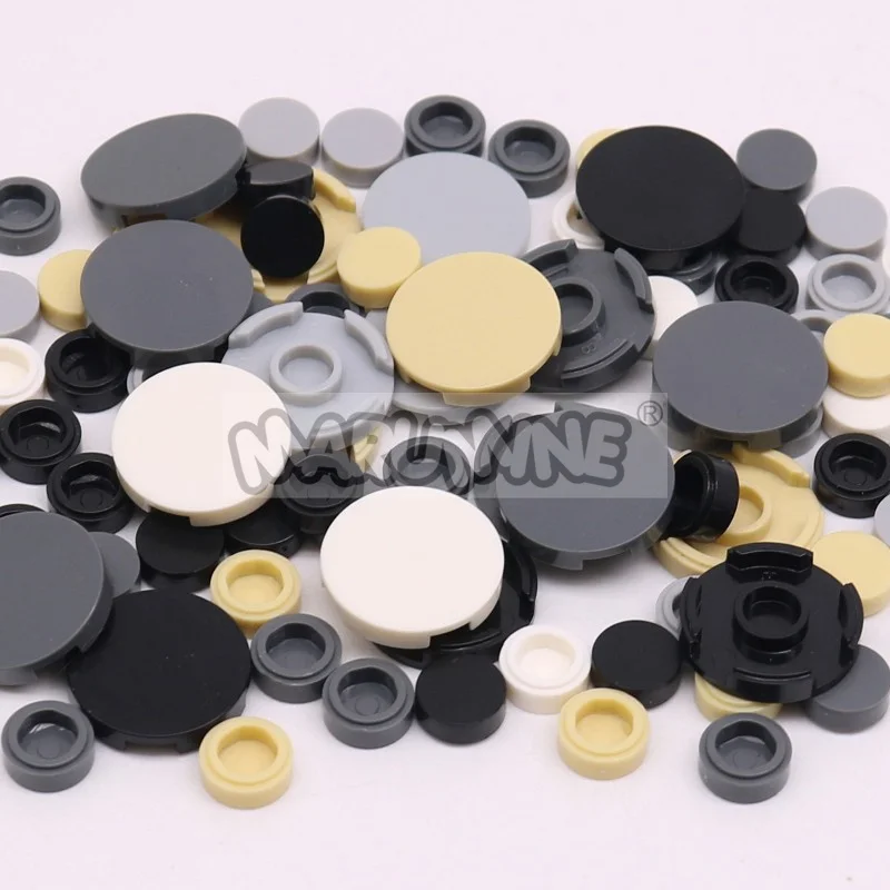 350PCS Round Tile Blocks 1x1 2x2 MOC Bricks Base Flat Board Plate Floor Road City View Parts Aeecessories 98138 4150 Compatile
