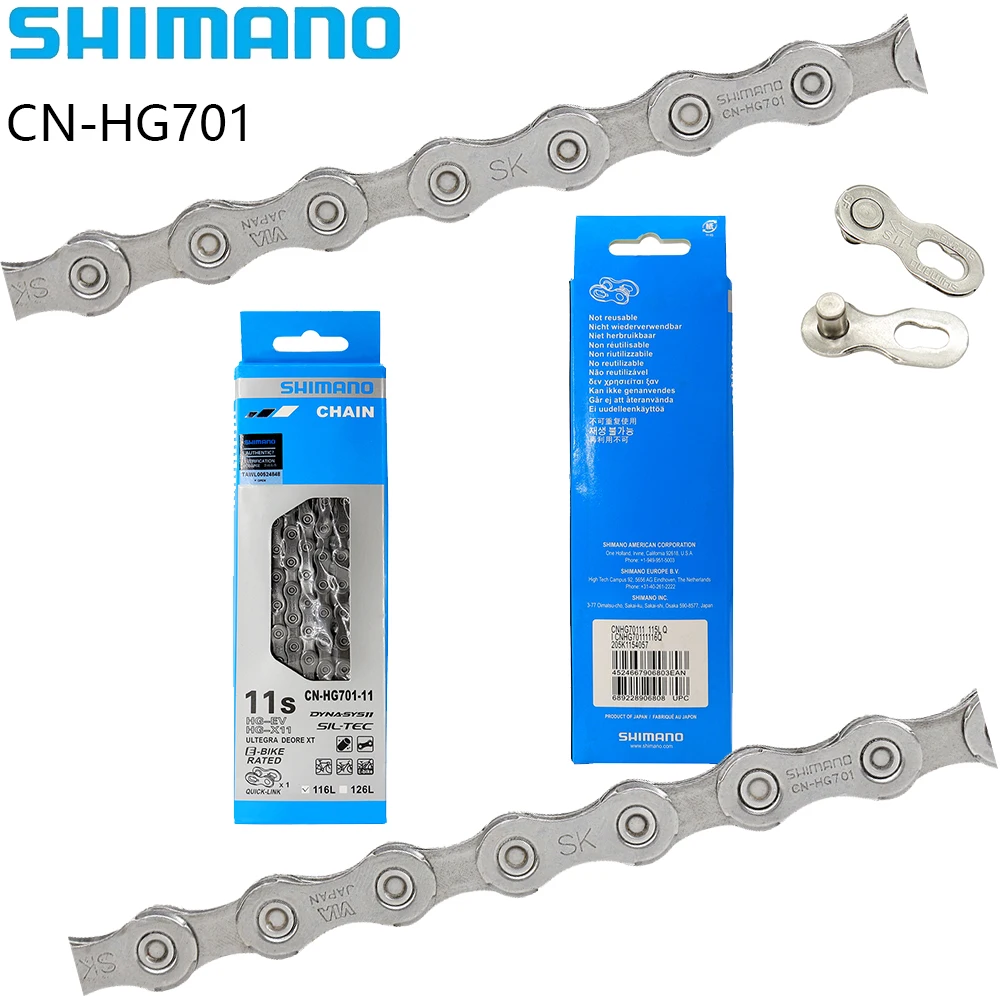 SHIMANO 11 Speed CN-HG701 Bicycle Chain 116 Links 11v MTB Bike Chain HYPERGLIDE SIL-TEC Chain MTB Road Bike Cycling Parts