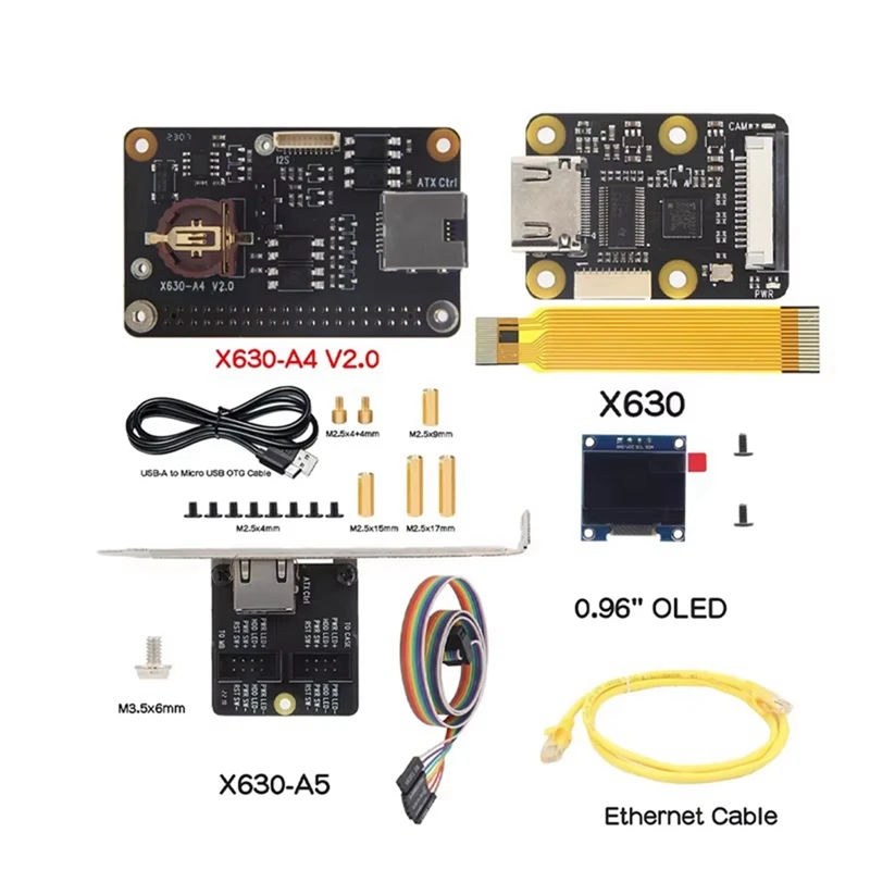 Pikvm-A4 Kit KVM-A4 HAT Control remoto servidor Overip KVM sobre IP Compatible con CSI para Raspberry Pi Zero 2W solo-ABEO
