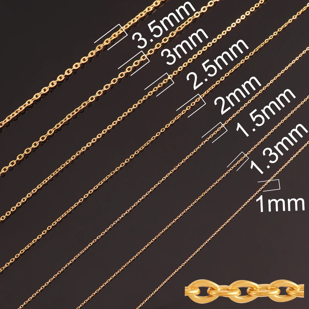 1m/lot 1MM Stainless Steel Chain For Jewelry Making Findings DIY Jewelry Chain Rolo Necklace Cable Link Chain Bracelet Supplies