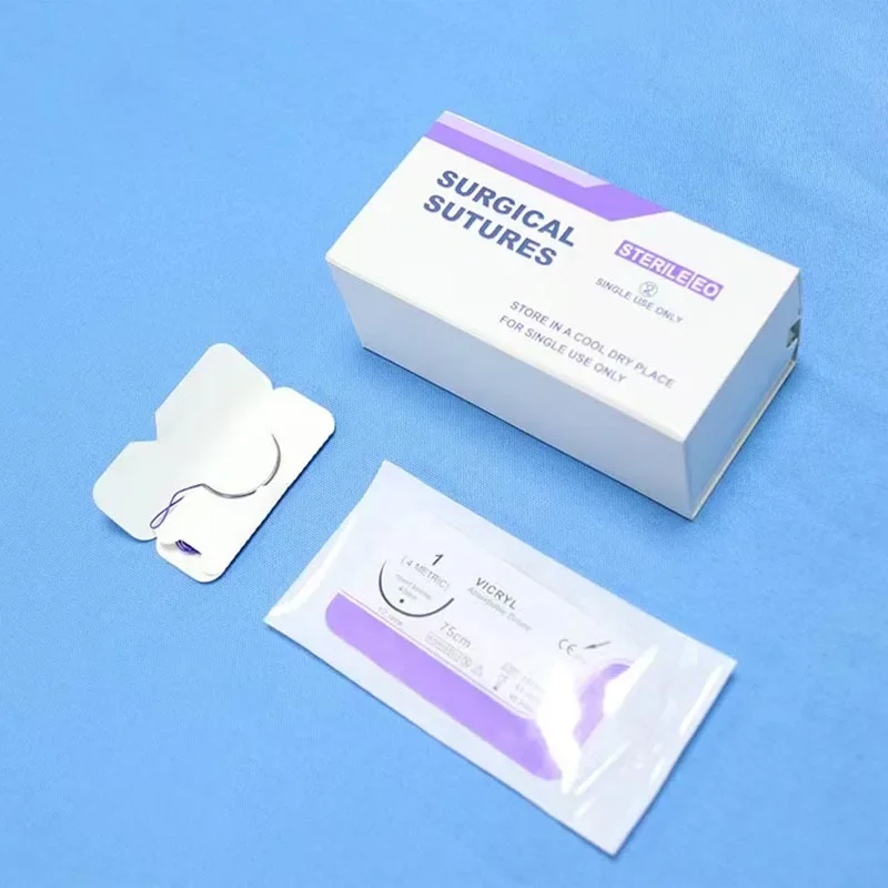 12pcs High-Quality 75cm PGA Surgical Suture Usp2-Usp4/0 with Needle For Pet Dog Teaching Process