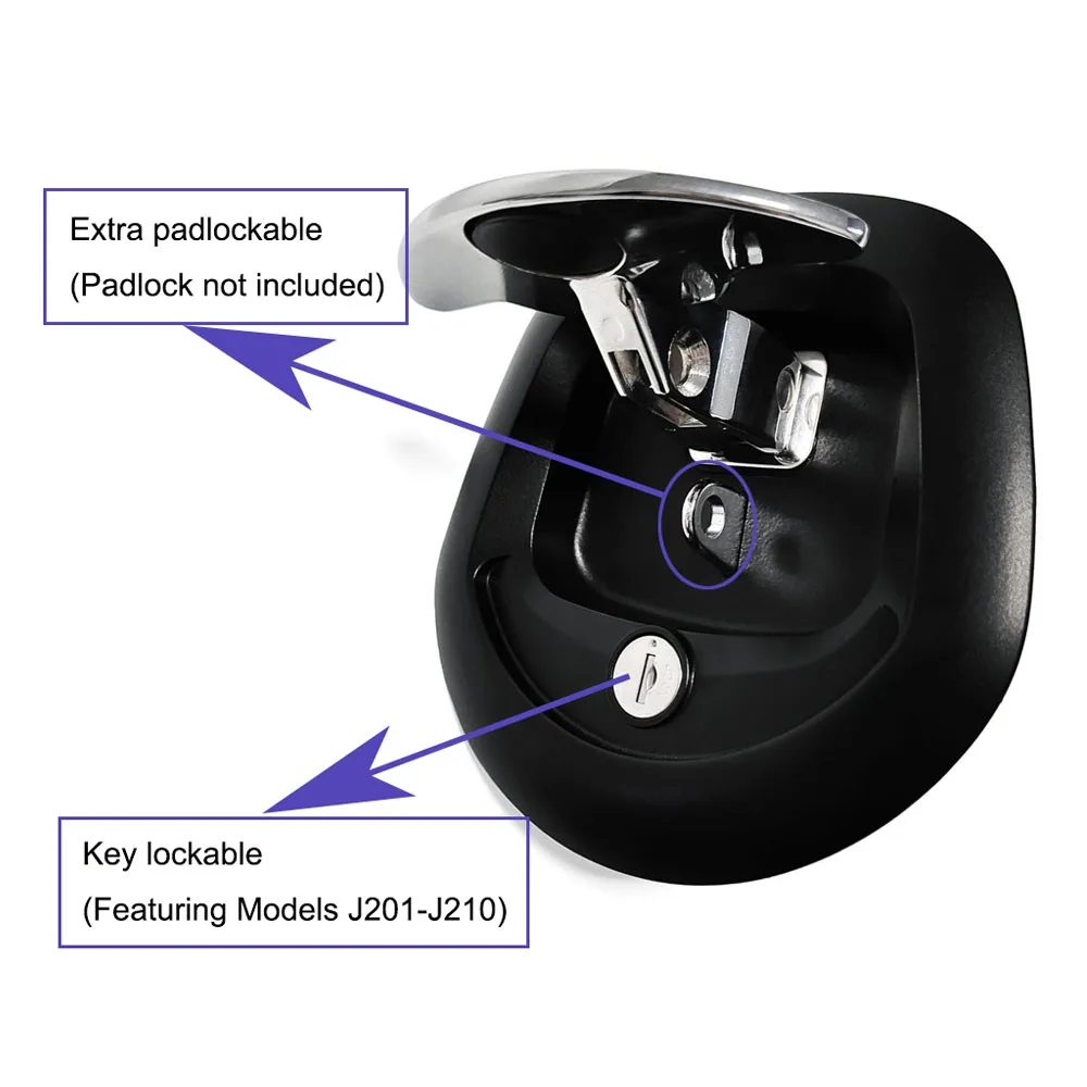 Durable Zinc Alloy Euro Lock Cylinder RV Trailer Tool Box Security Key Embedded Mechanical Anti Theft Whale Tail Handle