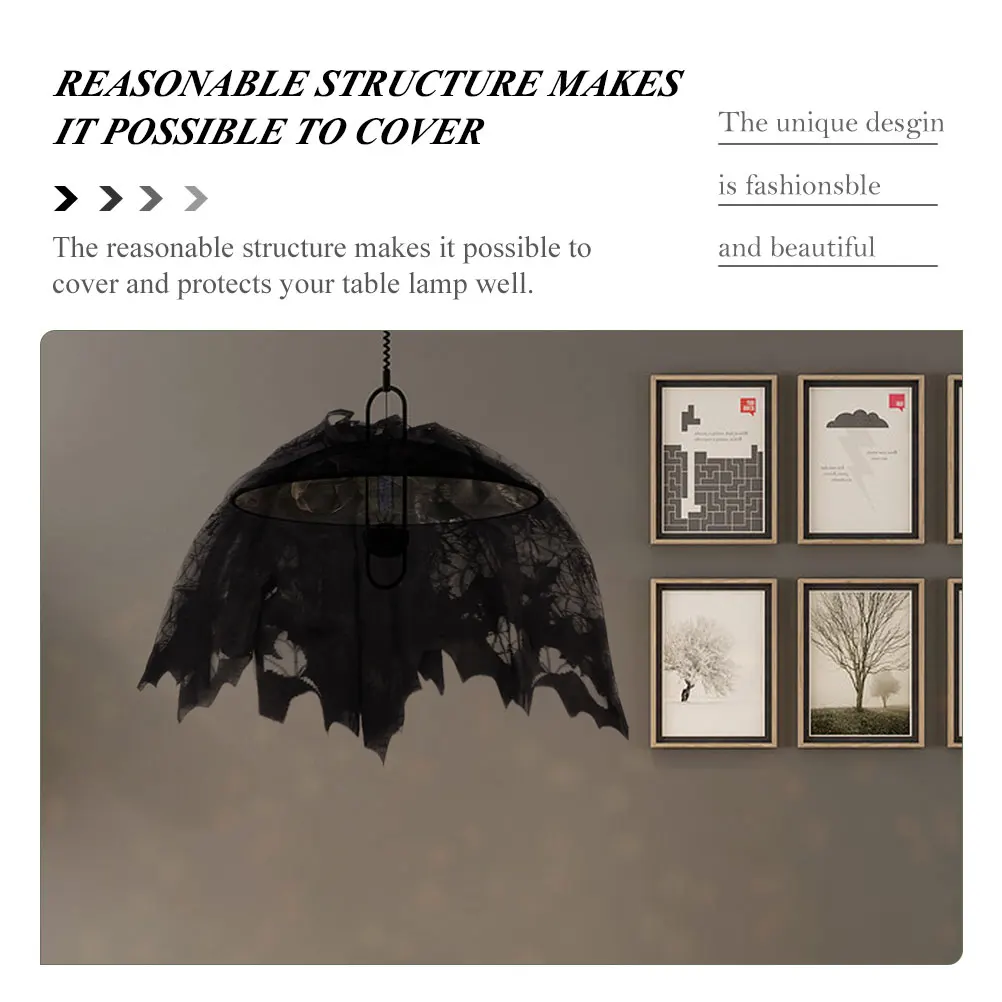 

2 Pcs Halloween Lamp Shade Lace Protector Scary Party Decoration Lampshades for Table Spider Web