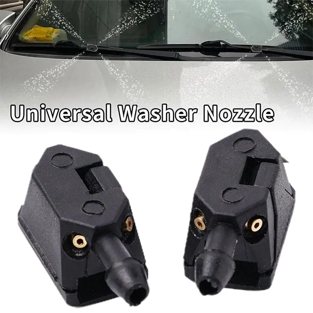 2Pcs Universal Car Windscreen Washer Wiper Water Spray Jets Nozzles Mounted Onto 8mm 9mm Arm Adjusted 4 Way Upgrade