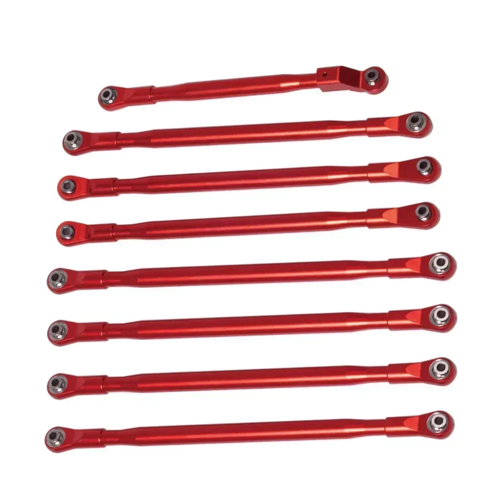 8Pcs Aluminum Links Panhard Bar Suspension Linkage Set with Metal Rod End for 1/6 RC Crawler Car Axial SCX6 JLU Wrangler Upgrade