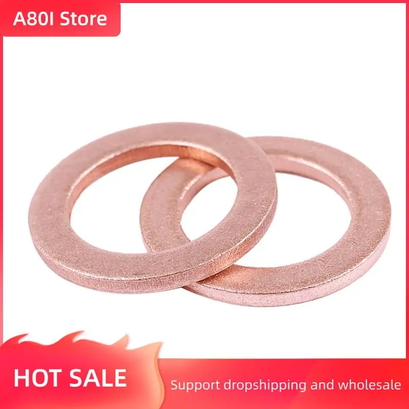 

A80I 100Pcs 12Mm X 18Mm X 1.5Mm Copper Flat Washer Ring Sealing Fitting