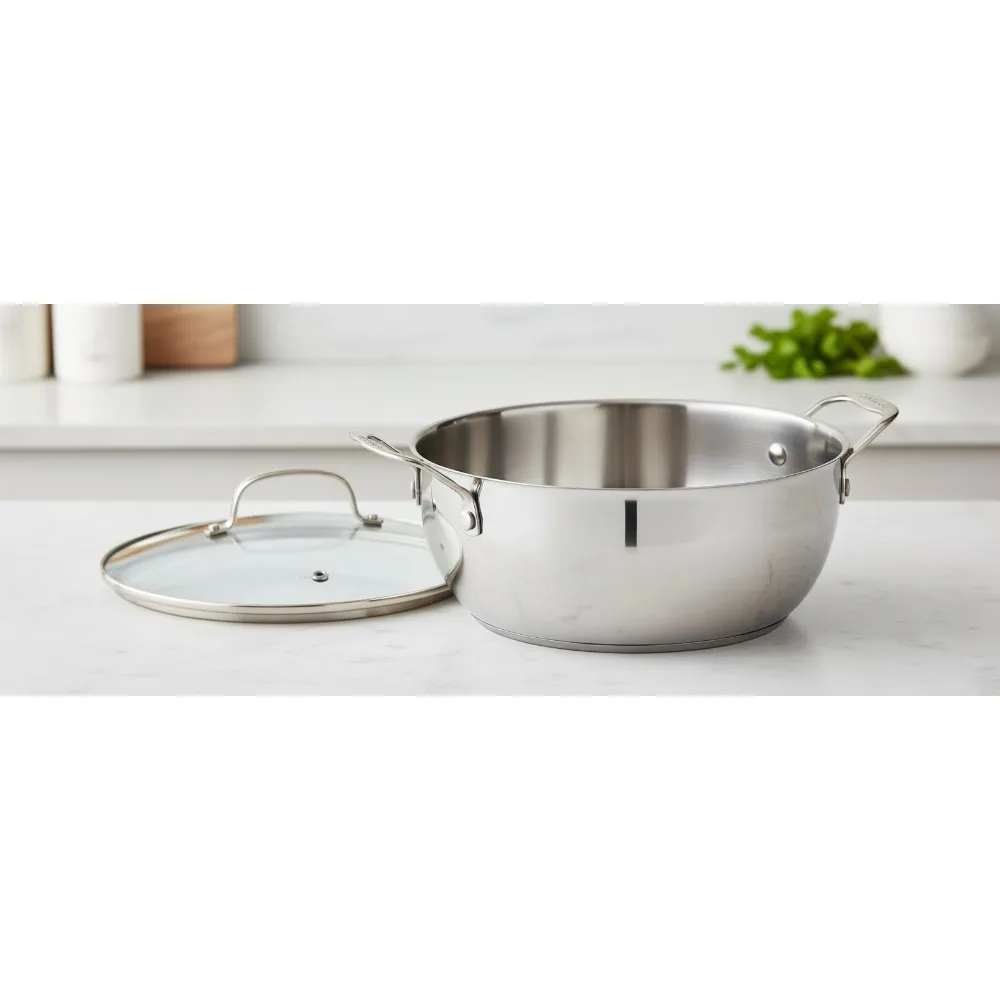 

5.5-Quart Multi-Purpose Pan Stainless Steel Cookware with Even Heat for Home Chefs