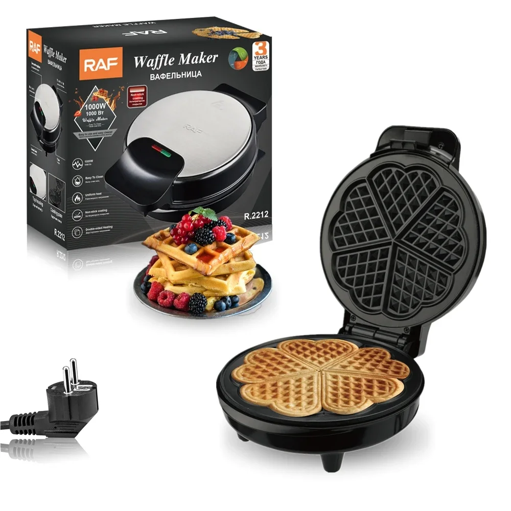 

1000W Mini Electric Waffle Maker Double-Sided Heating Breakfast Sandwich Machine Non-stick Iron Pan Cooking Toaster Appliance