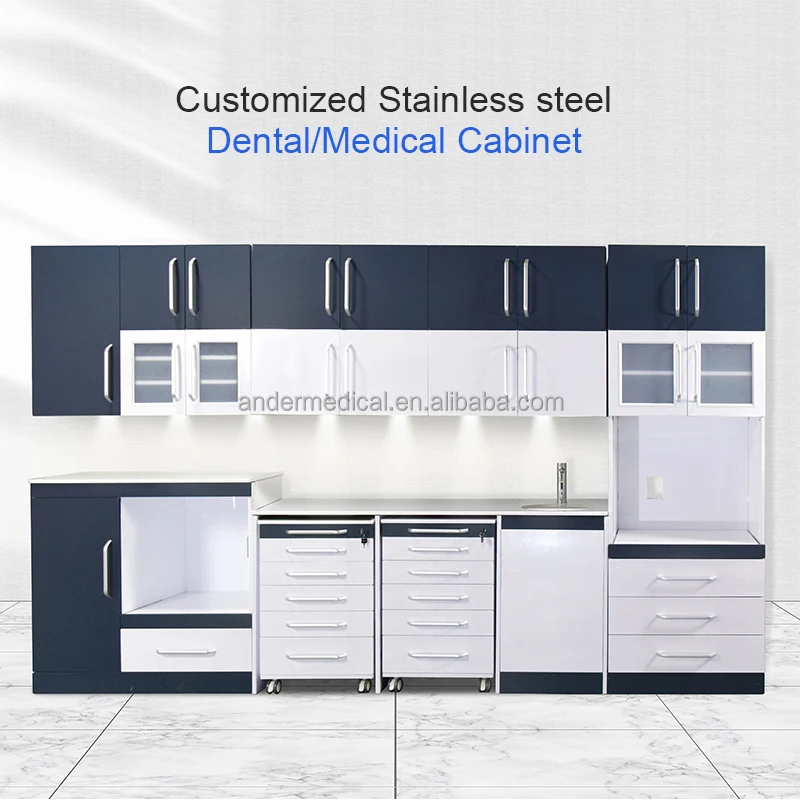 Lockable Metal Storage Cabinet Stainless Steel Clinic Furniture Hospital Equipment Drawer Organizer Medical Cabinet