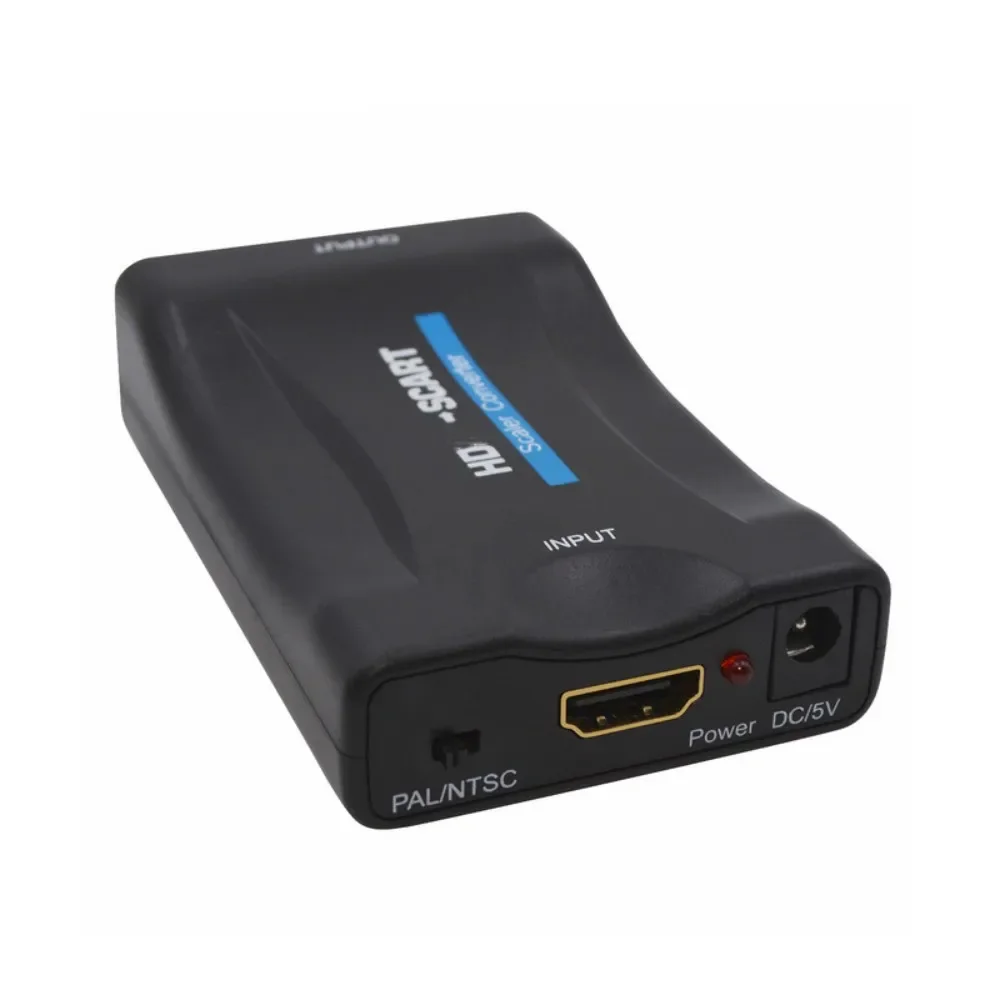 1080P HD to SCART Video Audio Upscale Converter Adapter with USB Cable for HDTV Sky Box STB DVD