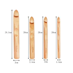 15/20/25/30mm Wood Crochet Hook Set DIY Knitting Needles Handle Home Knitting Weave Yarn Crafts Household Knitting Tools