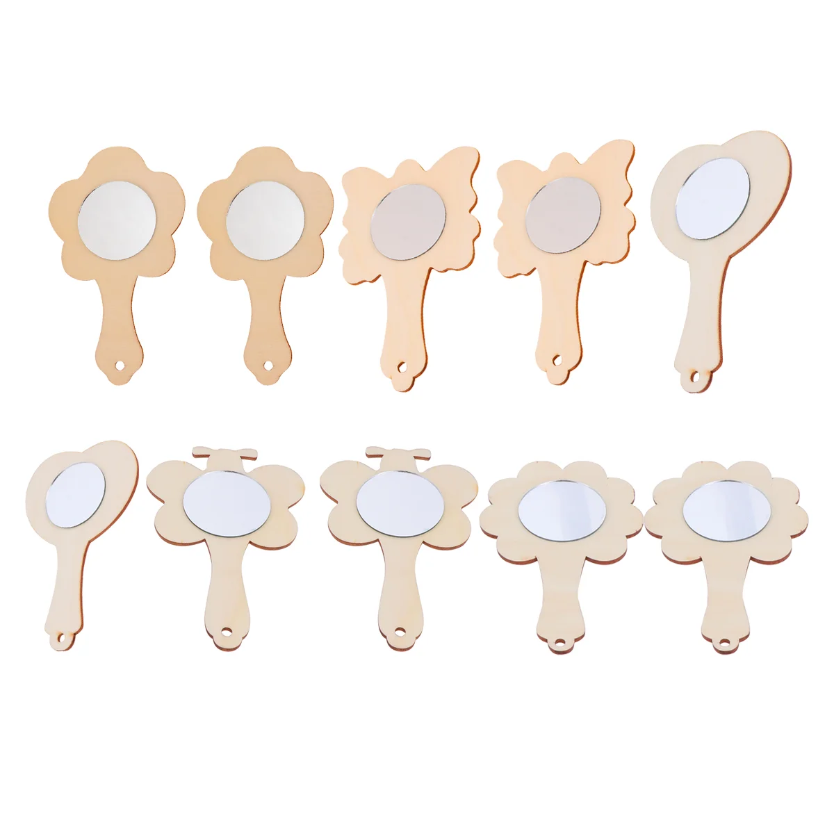 

18 Pcs Mirror Miniature Toys Unfinished Handheld Mirrors Kids Educational Crafts Educational Painting Toys Gift