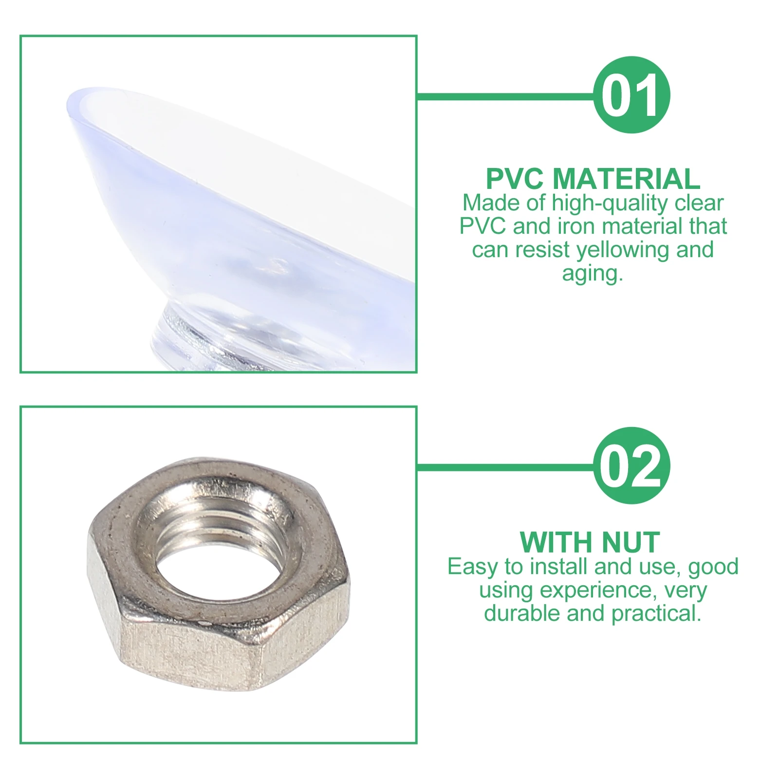 

1Set Clear PVC Iron Glass Suction Cup Screw Tightener for Windows Mirrors Home Decor Multi-Purpose Use Screw Suction Cups