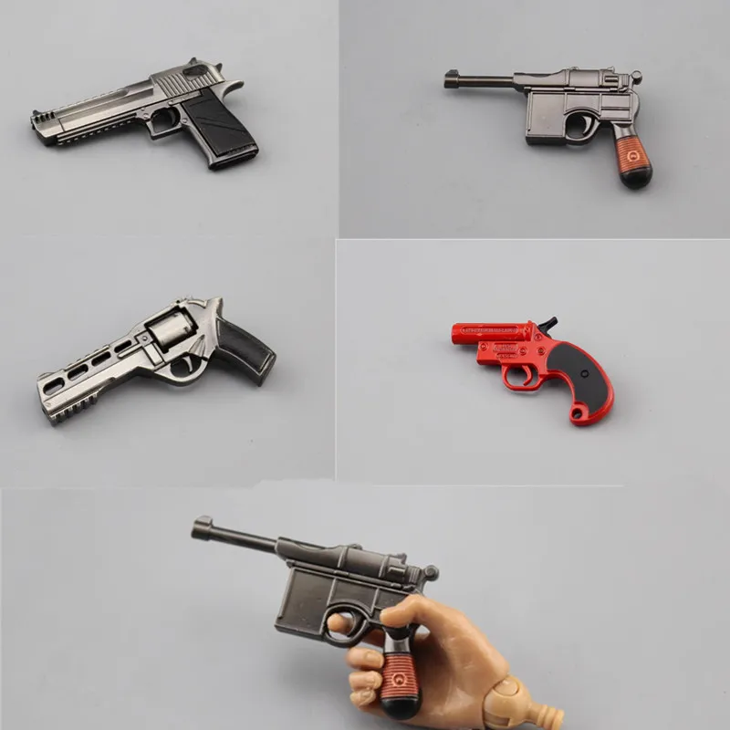 1:6 Scale  Diecast Model Weapon Gun pistol MauserM1896/P92/R45/Desert Eagle Toys For 12 Inch Action Figure Accessory Body Toys