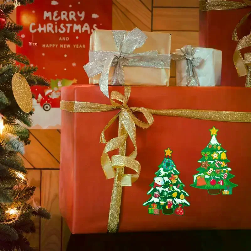 

12/24 шт., наклейки-головоломки для игрушек, наклейки для рождественской елки, сделай сам, ремесла, водонепроницаемые канцелярские наклейки