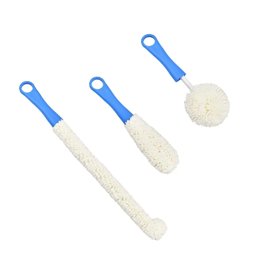 

3 Pcs Brush Set for Kitchen Glass Cup Cleaning Brushes Decanter Goblet Cup Long Friendly Reusable