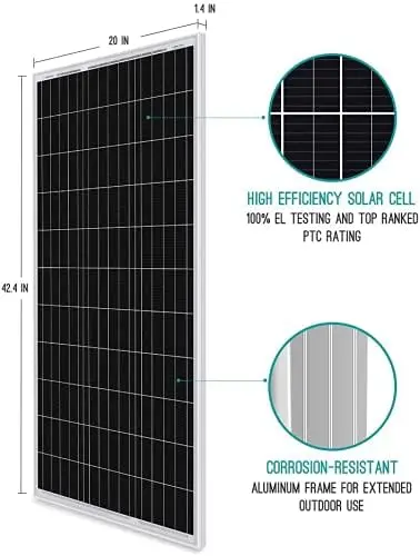Renogy 400W 12V RV Solar Panel Kit, 4*100 Watt Monocrystalline Solar Panel, Adventurer 30A LCD PWM Charge Controller, BT1 Bluetooth Module,Mounting Brackets, Y-Connectors, Cables For Off-Grid System
